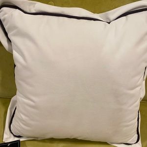16” Laundry White w/ Chocolate Trim Pillow